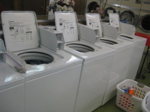 A row of washing machines waiting for me