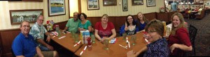 Chowing down at Friendly's - Tom, Eric, Tom, Esther, Susan, Sandy, Dana, Kendra, and Cheryl