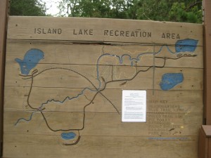 Sign of the trails at Island Lake