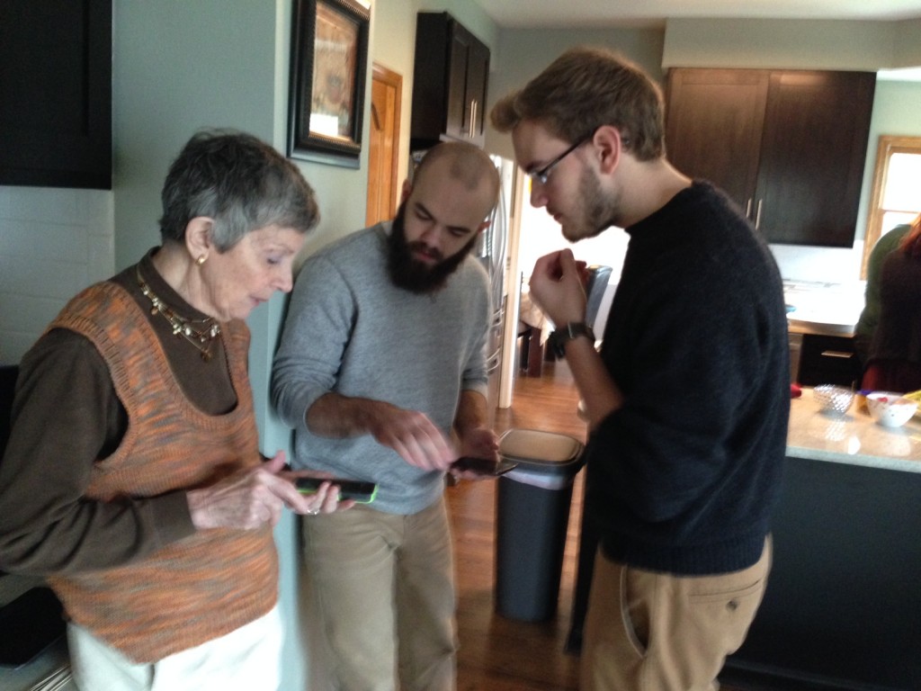 Devon and Jared help Grandma with her cell phone