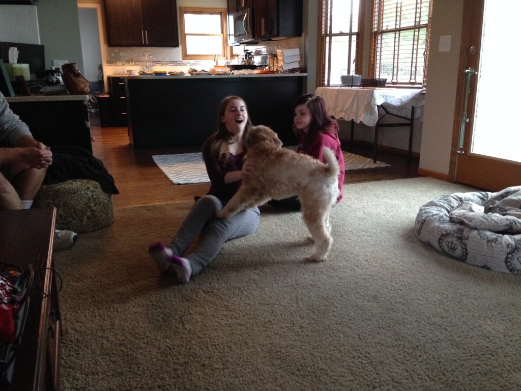 Grace and Kat enjoyed playing with Sully