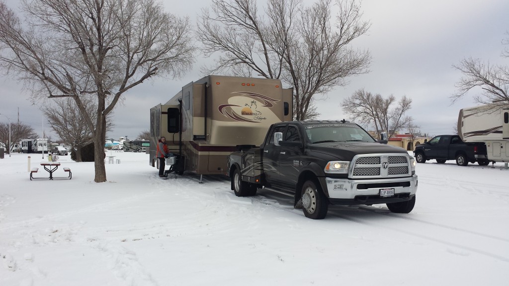Our frozen campsite in Amarillo