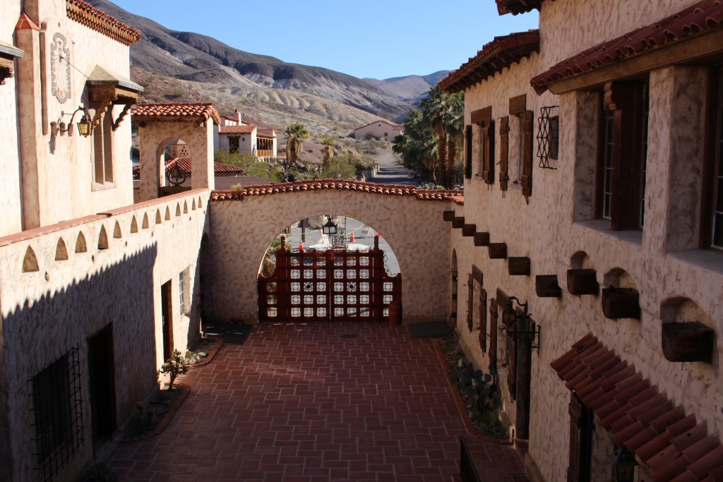 View of the courtyard from the bridge