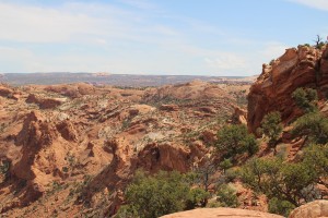 Upheaval Dome - note the rocks sticking up in the middle