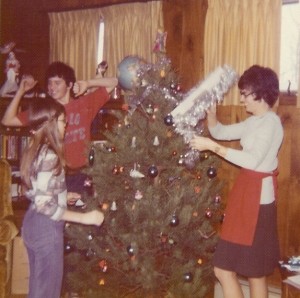 Decorating for Christmas, 1974