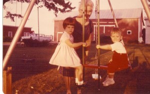 Grandma Clymer, brother Steve, and me