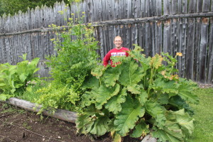 Tom by the rhubarb and lovage